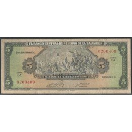 El Salvador 5 Colones 25 Ago 1983 P134a