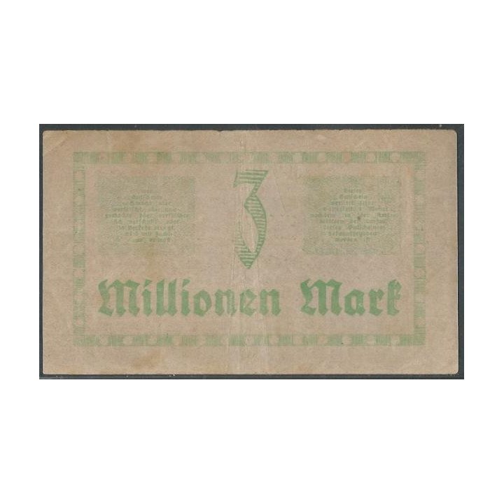 Alemania - Dresden 3.000.000 Mark 16 Ago 1923 reverso