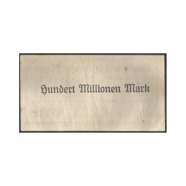 Alemania - Cochem 100.000.000 Mark 10 Ago 1923 reverso