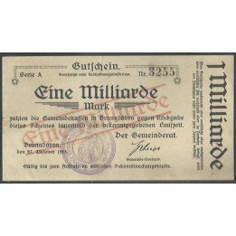 Alemania - Brunndobra 1 Millardo Mark 27 Oct 1923