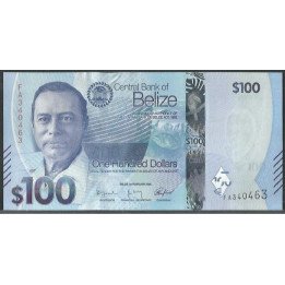 Belize 100 Dollars 1 Feb 2025 P78a
