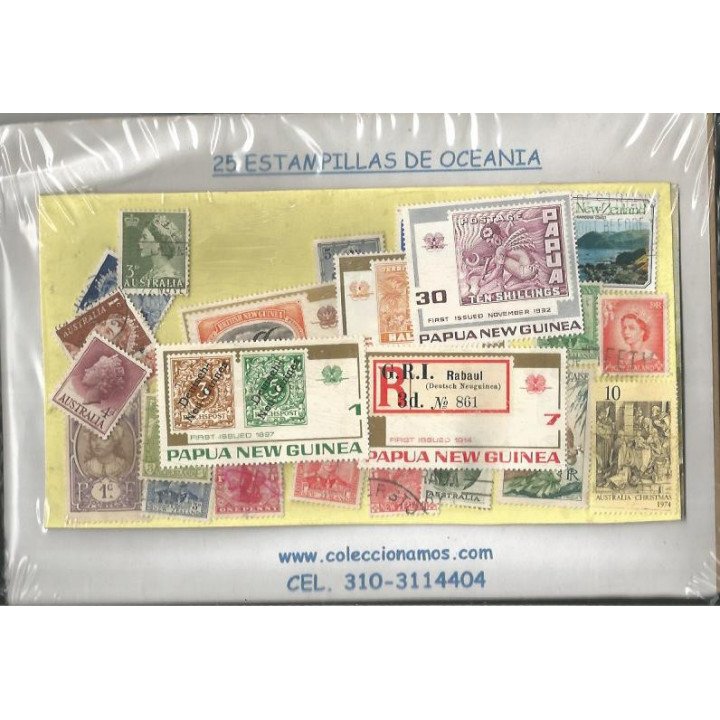 Oceania 25 Estampillas