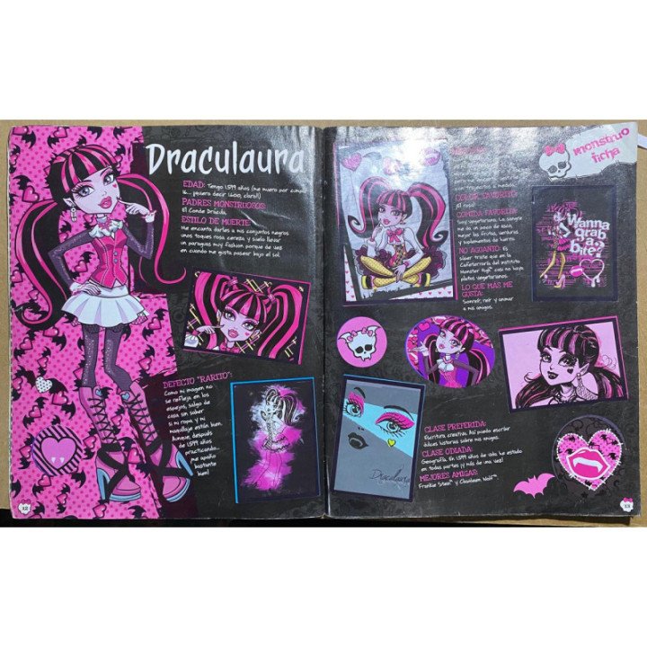 Monster High Panini 2012 reverso