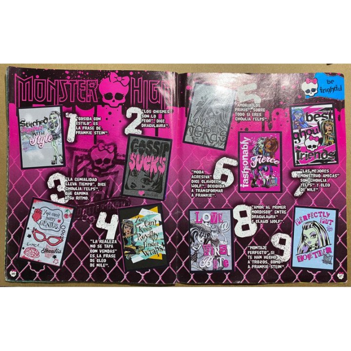 Monster High Panini 2012 reverso