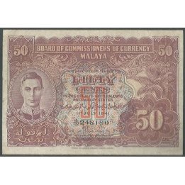 Malaya 50 Cents 1 Jul 1941 P10a