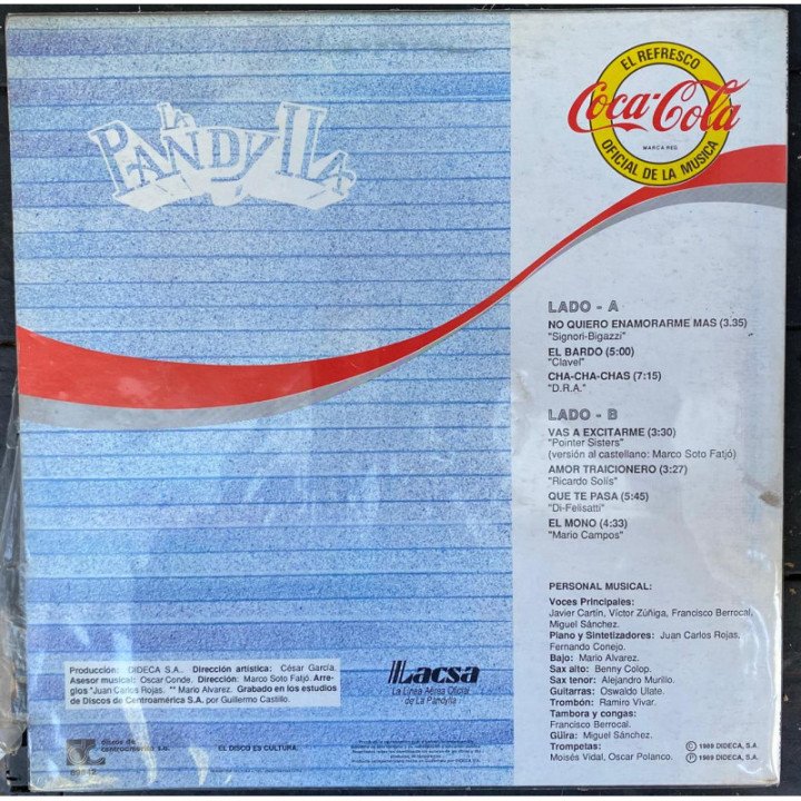 Vinilo 92.9 La Pandylla Merengosa Rumbosa Cha-cha-chosa reverso