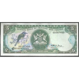 Trinidad y Tobago 5 Dollars ND1985 Firma 5 P37b