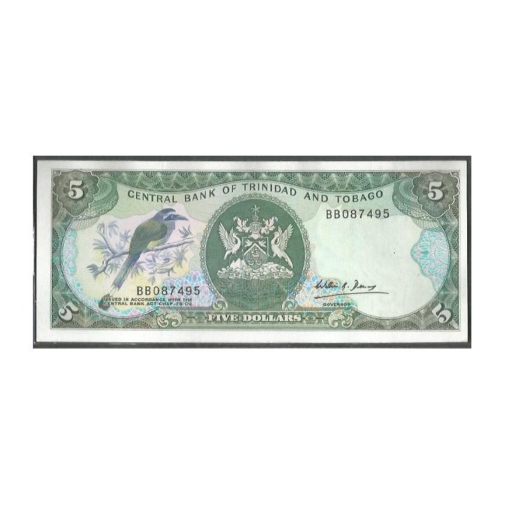Trinidad y Tobago 5 Dollars ND1985 Firma 5 P37b