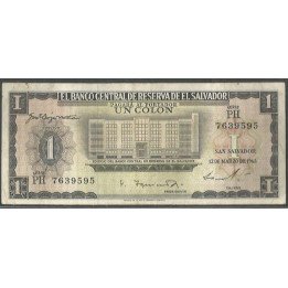 El Salvador 1 Colon 12 Mar 1963 P100a