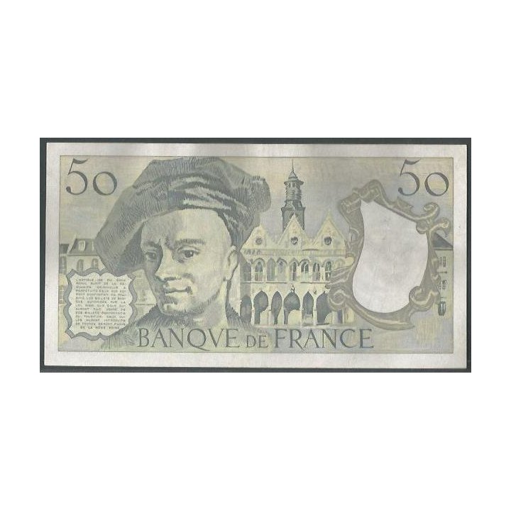 Francia 50 Francs 1990 P152e reverso