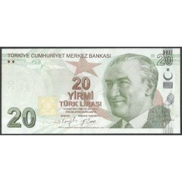 Turkya 20 Liras ND2009 P224f