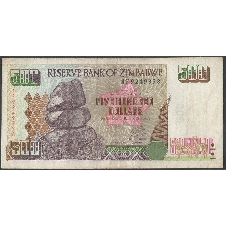 Zimbabwe 500 Dollars 2001 P11a