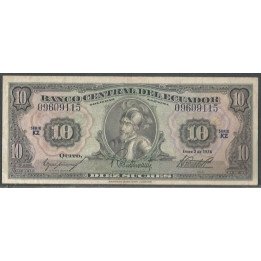 Ecuador 10 Sucres 2 Ene 1974 KZ P101Ab