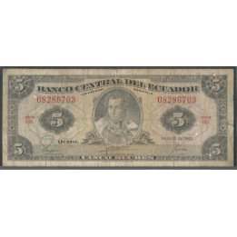 Ecuador 5 Sucres 20 Abr 1983 HX Firma 1 P108b