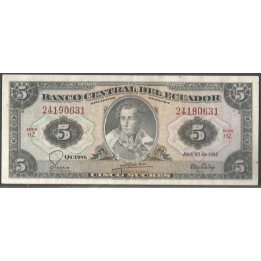 Ecuador 5 Sucres 20 Abr 1983 HZ Firma 7 P108b