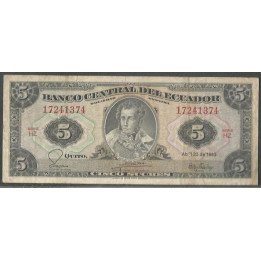 Ecuador 5 Sucres 20 Abr 1983 HZ Firma 7 P108b