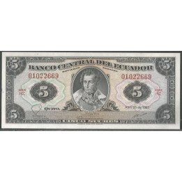 Ecuador 5 Sucres 20 Abr 1983 HZ Firma 5 P108b