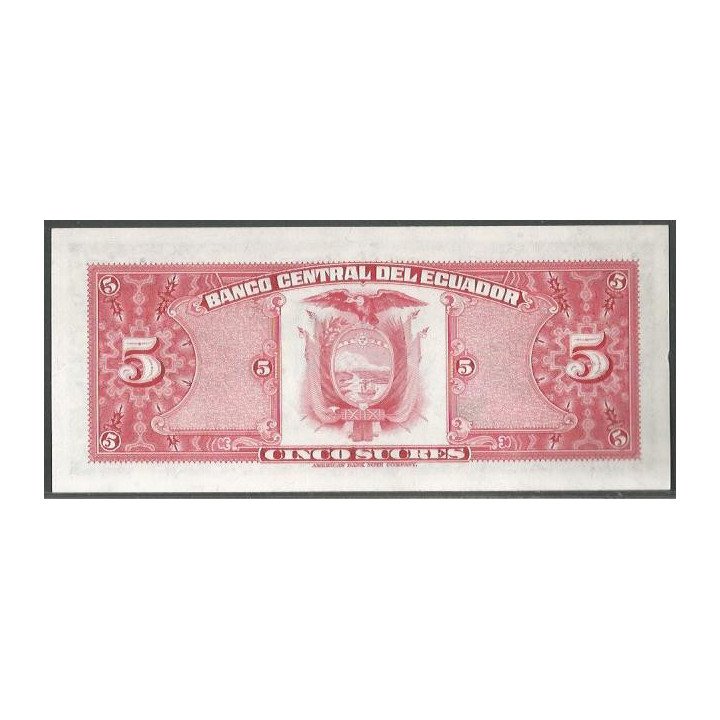 Ecuador 5 Sucres 20 Abr 1983 HZ Firma 5 P108b reverso