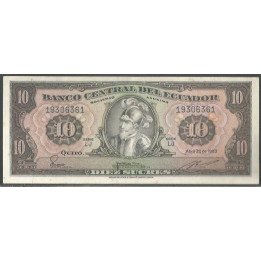 Ecuador 10 Sucres 2O Abr 1983 LJ Firma 2 P114b