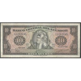 Ecuador 10 Sucres 2O Abr 1983 LJ Firma 2 P114b