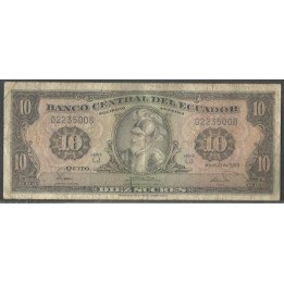 Ecuador 10 Sucres 2O Abr 1983 LJ Firma 7 P114b