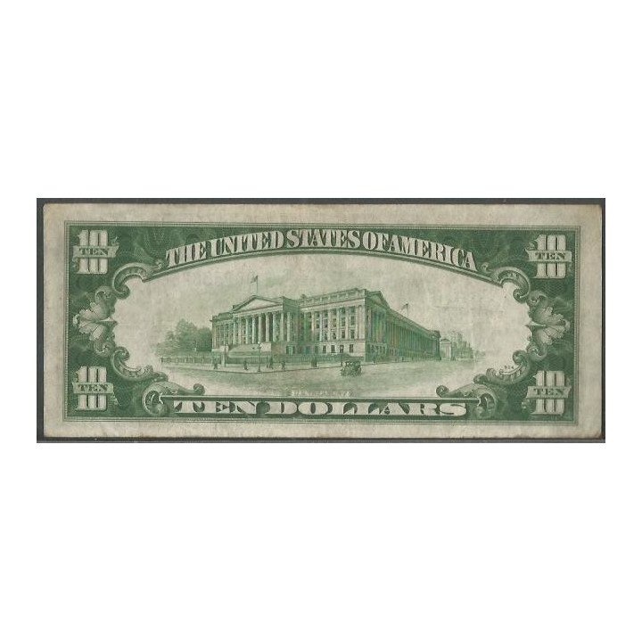 Estados Unidos 10 Dollars 1934A P415Y reverso