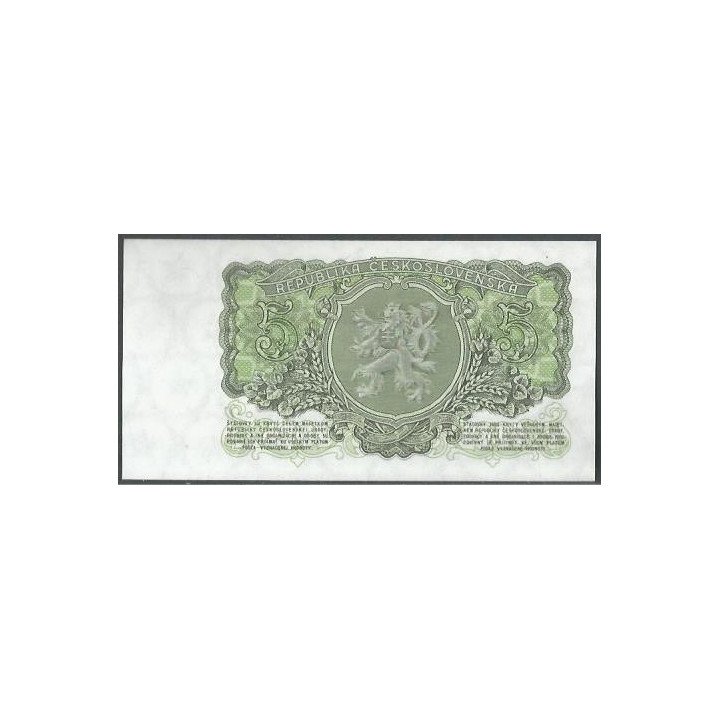 Checoeslovaquia 5 Korun 1953 P80b reverso