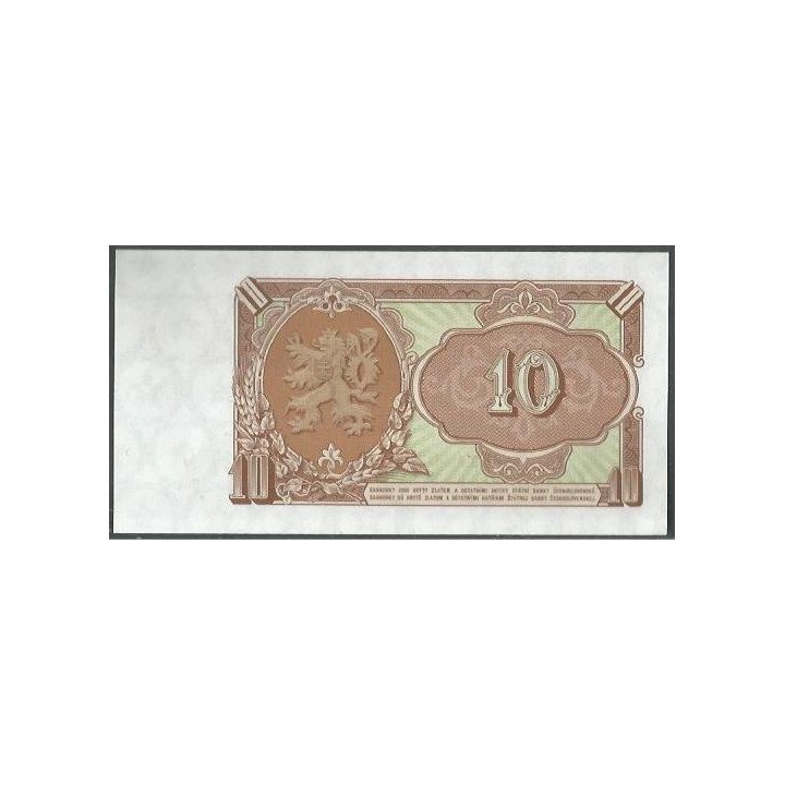 Checoeslovaquia 10 Korun 1953 P83b reverso