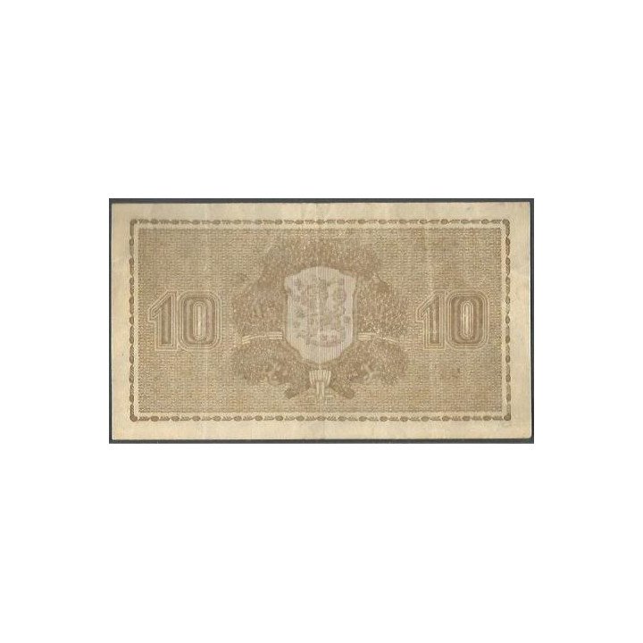 Finlandia 10 Markka 1939 P70a13 reverso