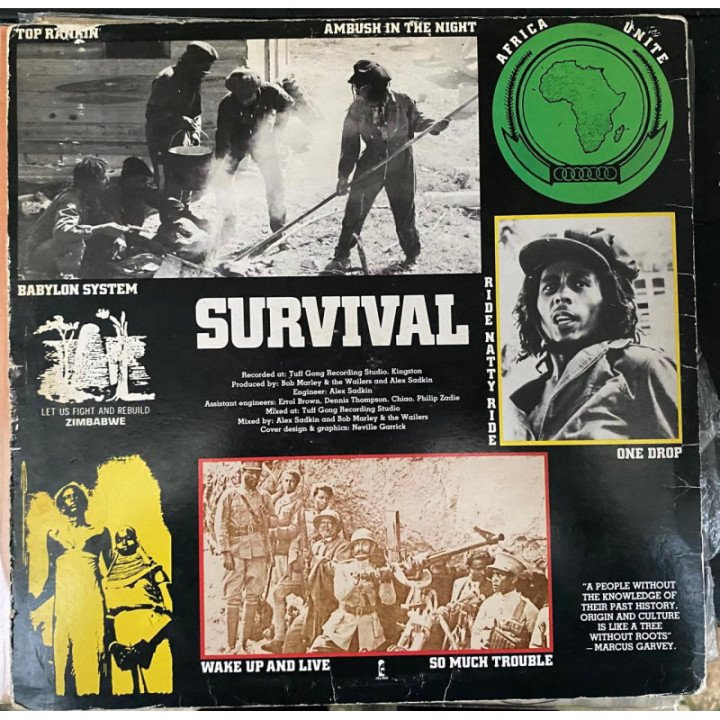 Bob Marley & The Wailers - Survival Inglaterra 1979 reverso