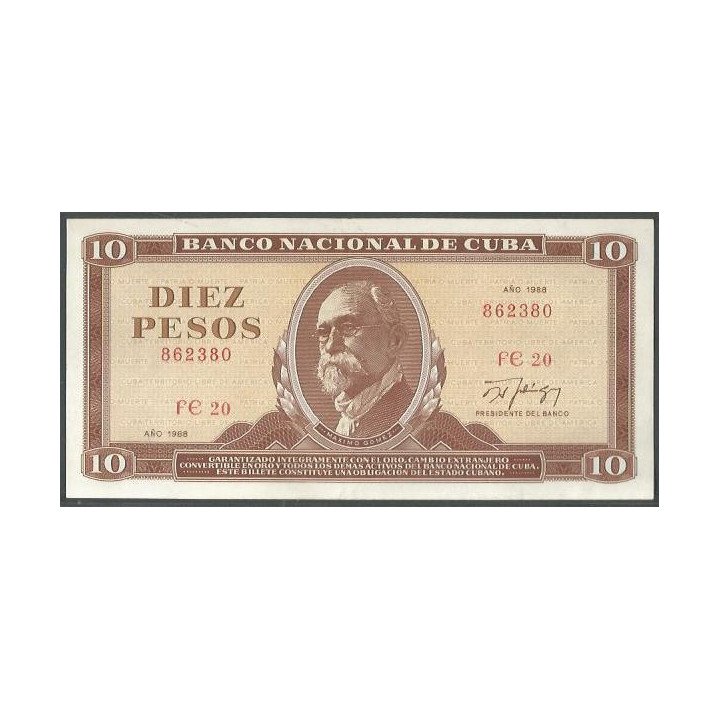 Cuba 10 Pesos 1988 P104d