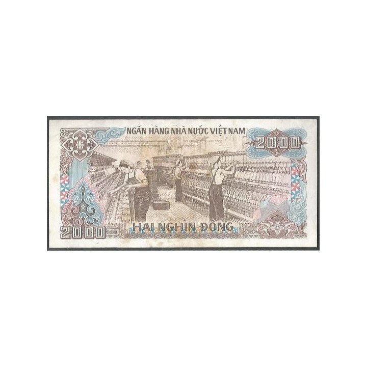 Vietnam 2.000 Dong 1988 P107a reverso
