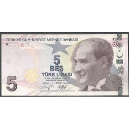 Turkya 5 Liras L1970 (2009) P222f