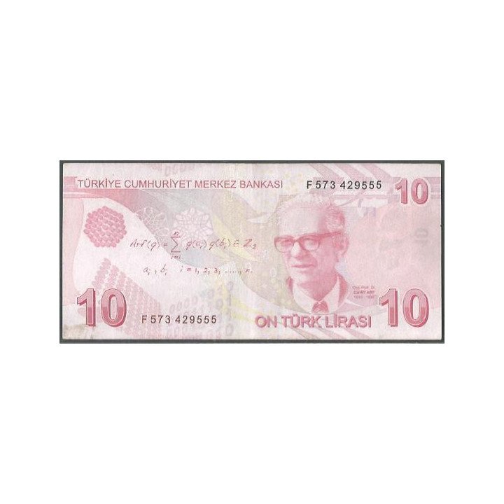 Turkya 10 Liras L1970 (2009) P223f reverso