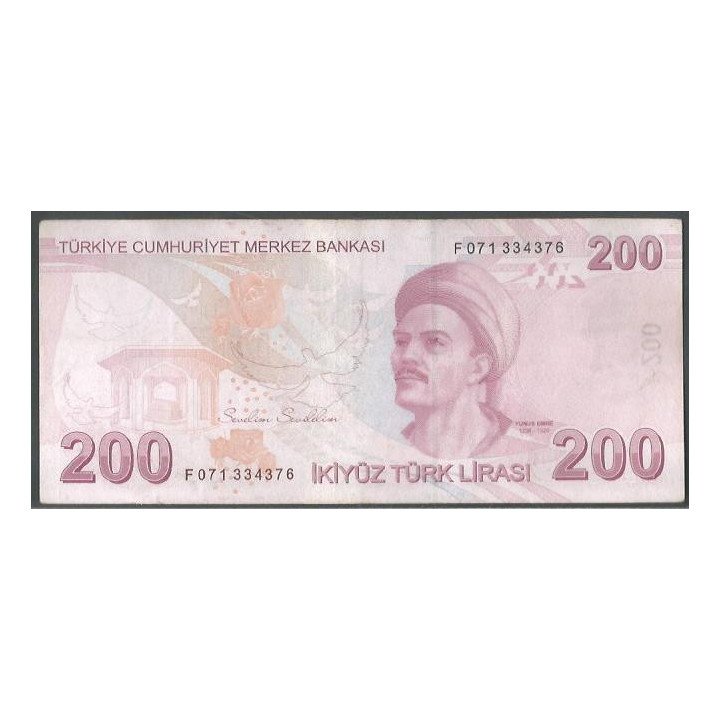 Turkya 200 Liras L1970 (2009) P227e reverso