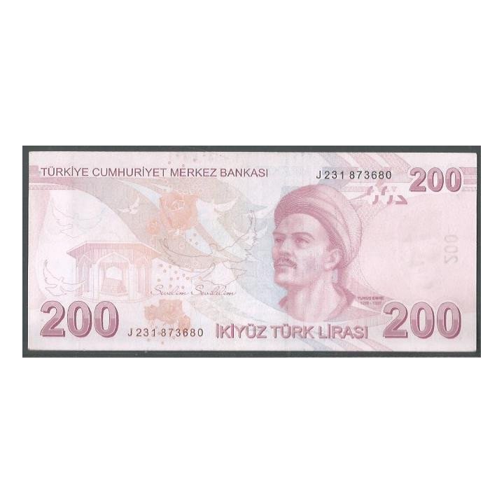 Turkya 200 Liras L1970 (2009) P227g reverso