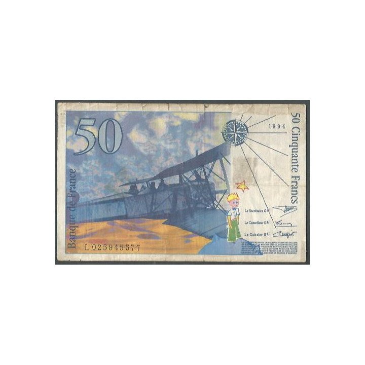 Francia 50 Francs 1994 P157Aa reverso