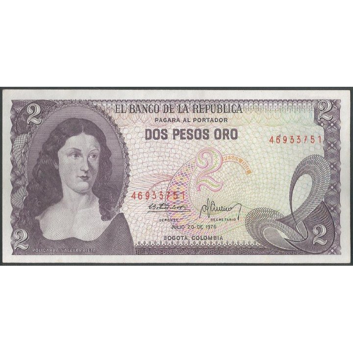 Billete de 2 Pesos 20 Jul 1976 BGW096