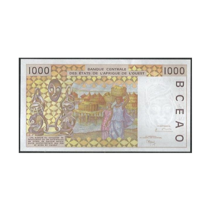 Costa de Marfil 1.000 Francs 1999 P111Ai reverso