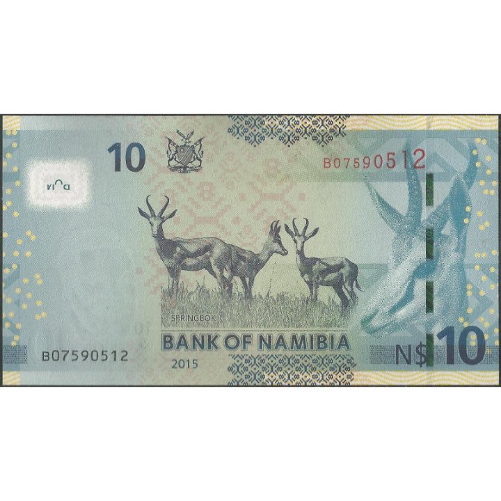 Namibia 10 Dollars 2015 P16a reverso