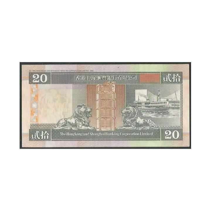 Hong Kong - THK&SBC 20 Dollars 1 Ene 1997 P201c reverso