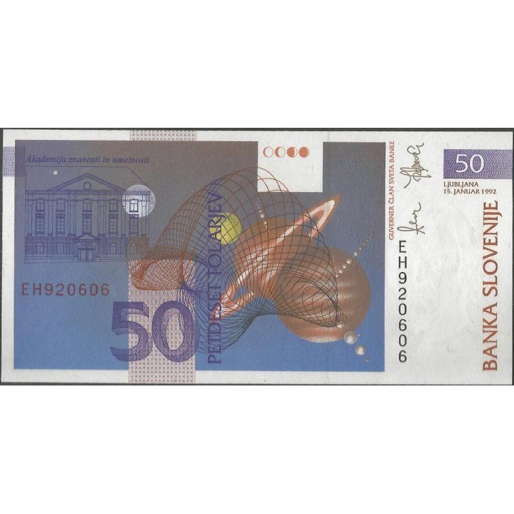 Slovenia 50 Tolarjev 15 Ene 1992 P13 reverso