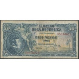 Billete de 10 Pesos 1 ene 1958 BGW174
