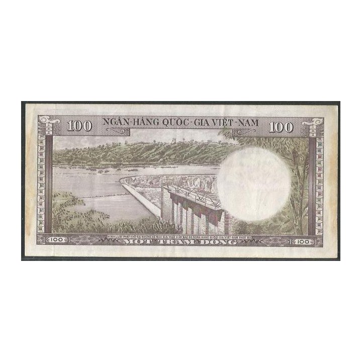 Vietnam Sur 100 Dong ND1966 P18a reverso