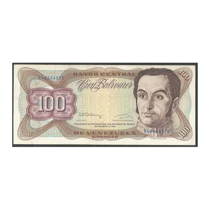 Venezuela 100 Bolivares 8 Dic 1992 N 8 Dig P66e