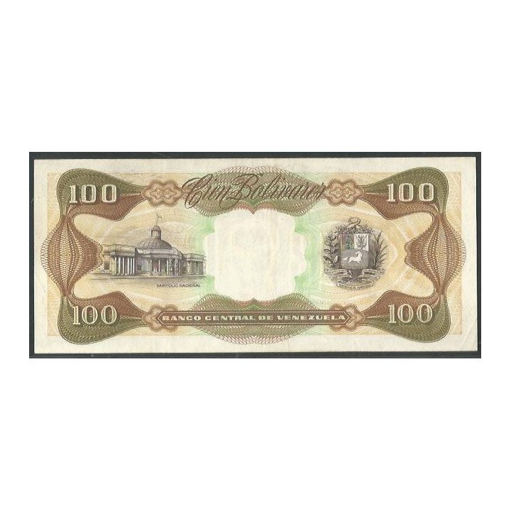 Venezuela 100 Bolivares 8 Dic 1992 N 8 Dig P66e reverso