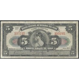 Peru 5 Soles 26 Sep 1941 P66Aa
