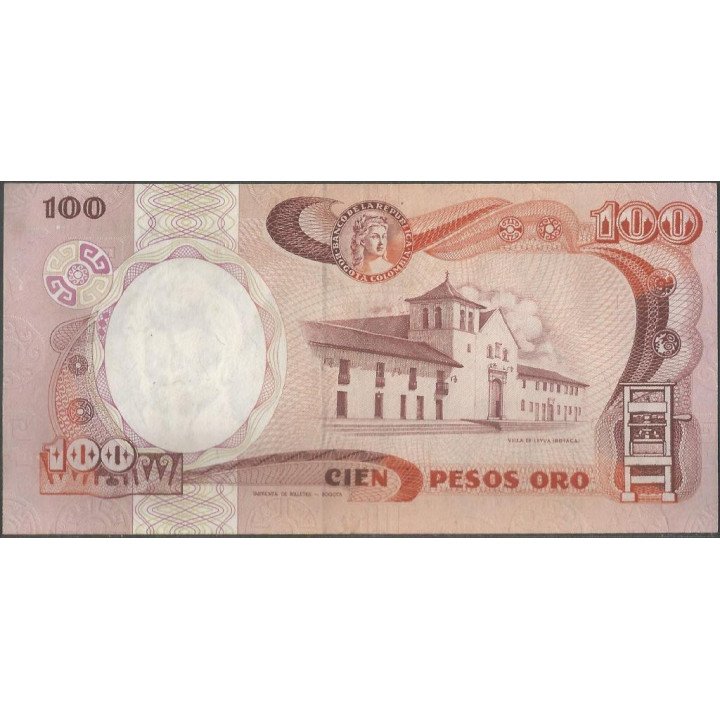Billete de 100 Pesos 12 Oct 1986 BGW323 reverso