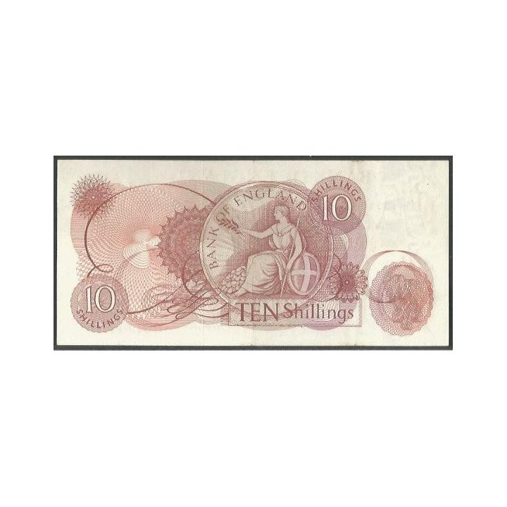 Inglaterra 10 Shilling ND1962-6 P373b reverso