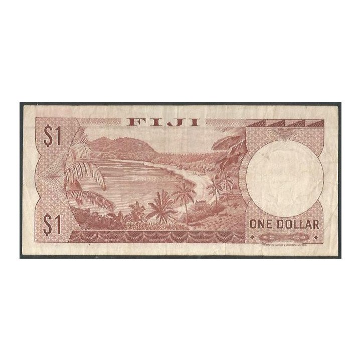 Fiji 1 Dollar ND1974 P71a reverso
